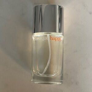 Clinique Happy Women's Perfume Bottle with Silver Cap and Orange Logo